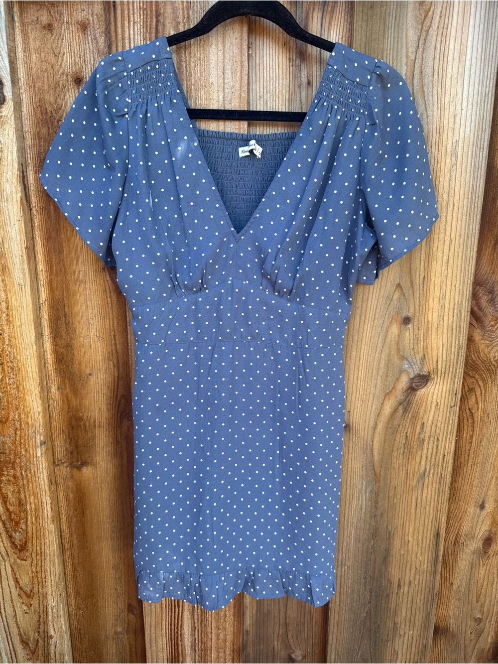 Abercrombie & Fitch Blue Polka Dot Short Sleeve Mini Dress